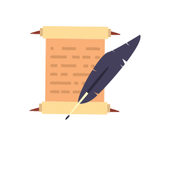 Schriftrolle als Symbol für das Interview Transkript